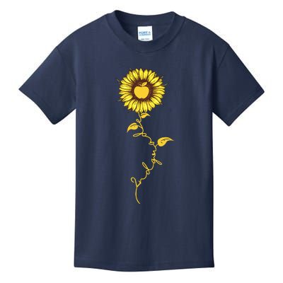 Second Grade Sunflower Apple Sunflower Geek Computer Kids T-Shirt