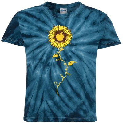 Second Grade Sunflower Apple Sunflower Geek Computer Kids Tie-Dye T-Shirt