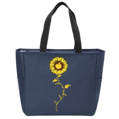 Second Grade Sunflower Apple Sunflower Geek Computer Zip Tote Bag