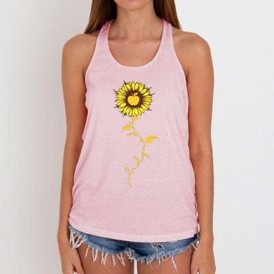 Second Grade Sunflower Apple Sunflower Geek Computer Women's Knotted Racerback Tank