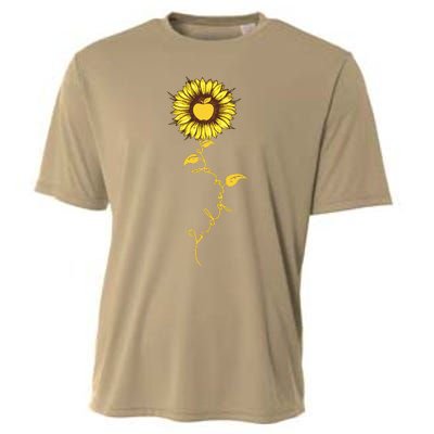 Second Grade Sunflower Apple Sunflower Geek Computer Cooling Performance Crew T-Shirt