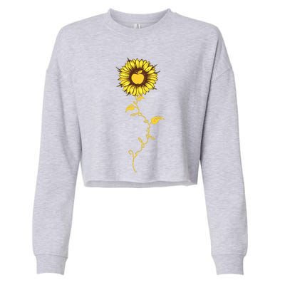 Second Grade Sunflower Apple Sunflower Geek Computer Cropped Pullover Crew