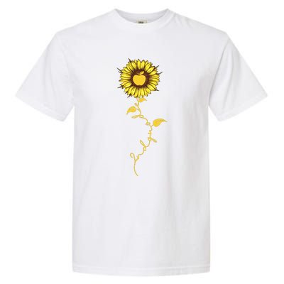 Second Grade Sunflower Apple Sunflower Geek Computer Garment-Dyed Heavyweight T-Shirt