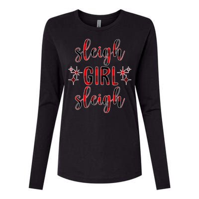 Sleigh Girl Sleigh Christmas Funny Gift Womens Cotton Relaxed Long Sleeve T-Shirt