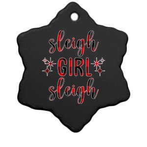 Sleigh Girl Sleigh Christmas Funny Gift Ceramic Star Ornament