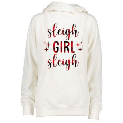 Sleigh Girl Sleigh Christmas Funny Gift Womens Funnel Neck Pullover Hood