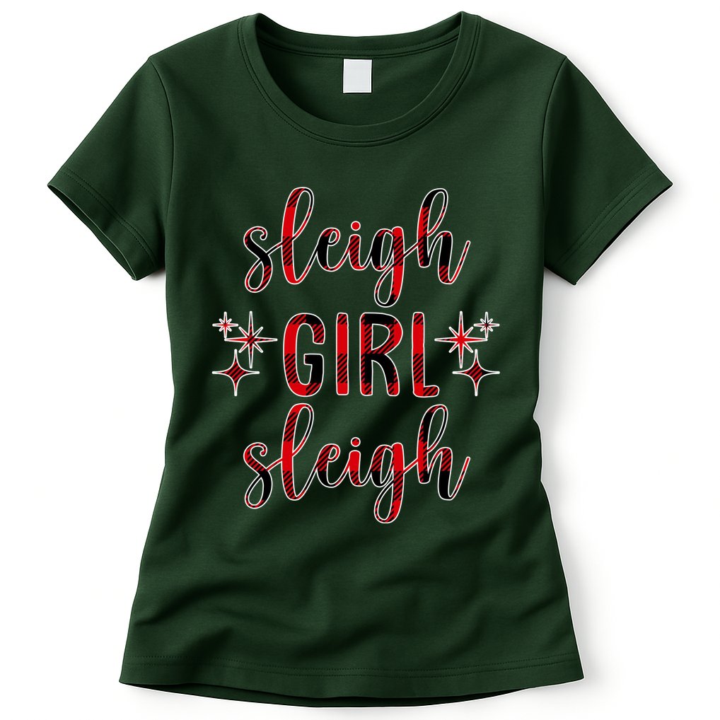 Sleigh Girl Sleigh Christmas Funny Gift Womens T-Shirt