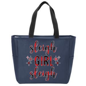 Sleigh Girl Sleigh Christmas Funny Gift Zip Tote Bag