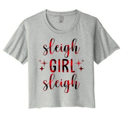 Sleigh Girl Sleigh Christmas Funny Gift Women's Crop Top Tee