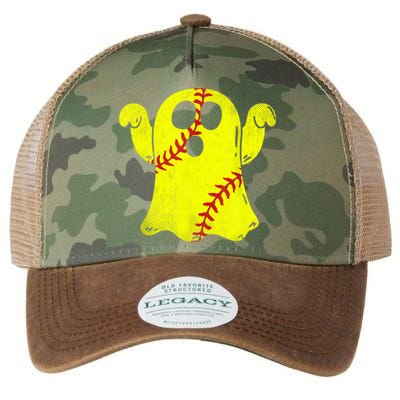 Softball Ghost Softball Lover Halloween Costume Legacy Tie Dye Trucker Hat