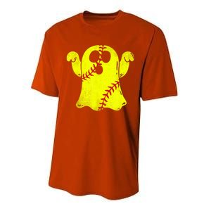 Softball Ghost Softball Lover Halloween Costume Performance Sprint T-Shirt