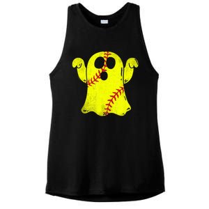 Softball Ghost Softball Lover Halloween Costume Ladies PosiCharge Tri-Blend Wicking Tank