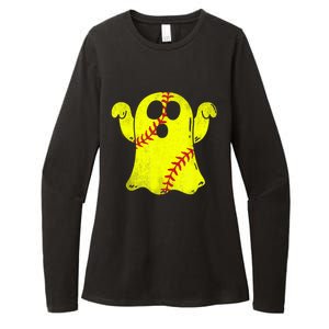 Softball Ghost Softball Lover Halloween Costume Womens CVC Long Sleeve Shirt