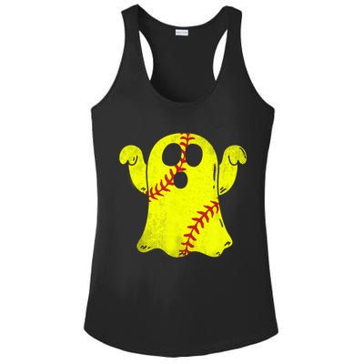 Softball Ghost Softball Lover Halloween Costume Ladies PosiCharge Competitor Racerback Tank