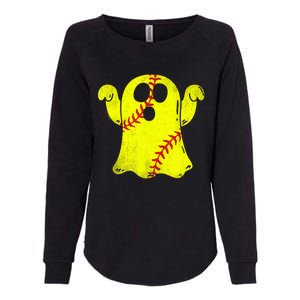 Softball Ghost Softball Lover Halloween Costume Womens California Wash Sweatshirt