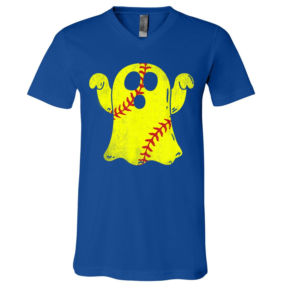 Softball Ghost Softball Lover Halloween Costume V-Neck T-Shirt