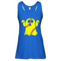 Softball Ghost Softball Lover Halloween Costume Ladies Essential Flowy Tank