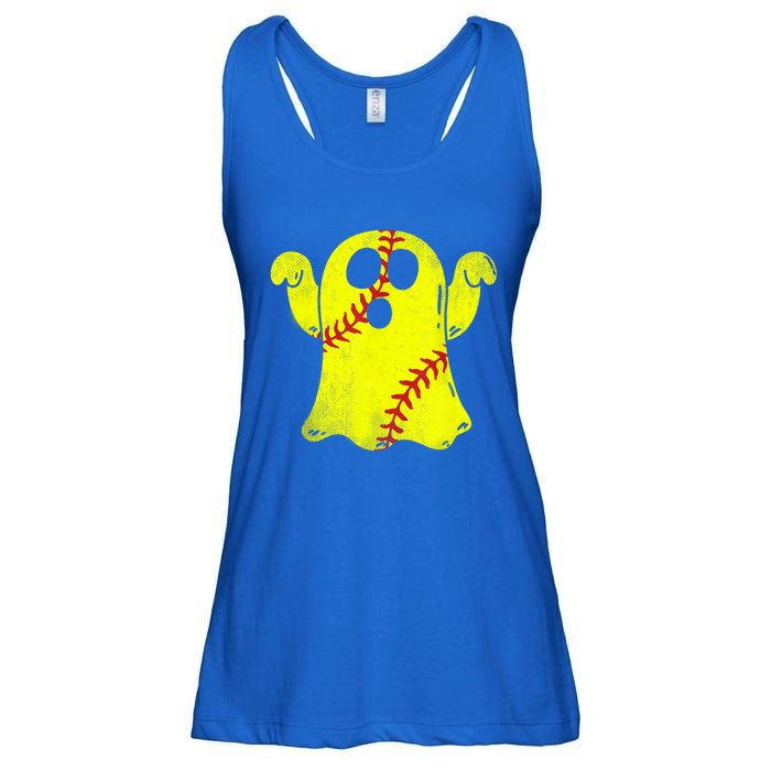 Softball Ghost Softball Lover Halloween Costume Ladies Essential Flowy Tank