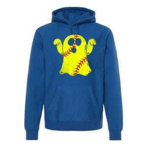 Softball Ghost Softball Lover Halloween Costume Premium Hoodie