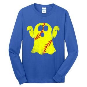 Softball Ghost Softball Lover Halloween Costume Tall Long Sleeve T-Shirt