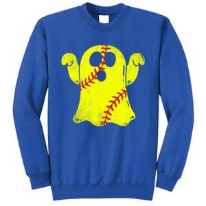 Softball Ghost Softball Lover Halloween Costume Tall Sweatshirt