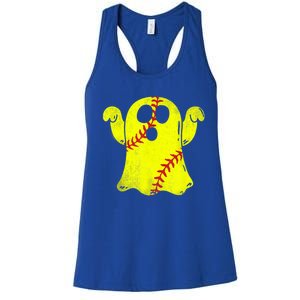 Softball Ghost Softball Lover Halloween Costume Women's Racerback Tank