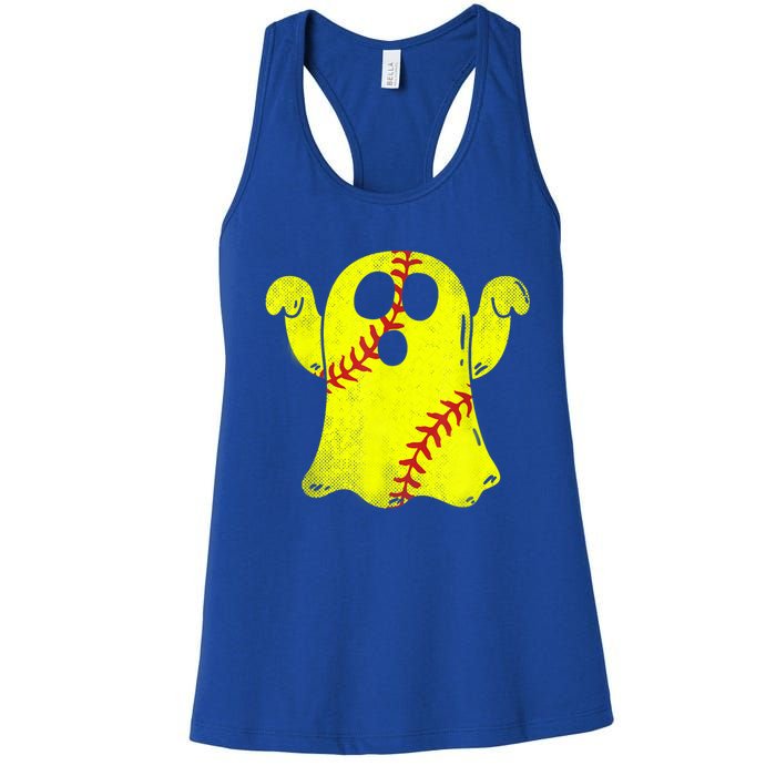 Softball Ghost Softball Lover Halloween Costume Women's Racerback Tank