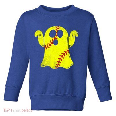 Softball Ghost Softball Lover Halloween Costume Toddler Sweatshirt
