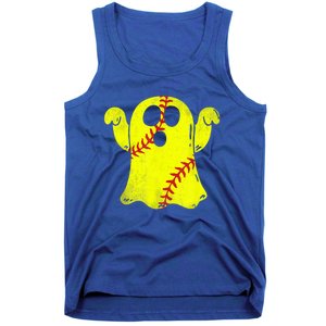 Softball Ghost Softball Lover Halloween Costume Tank Top