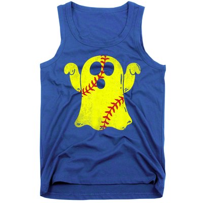 Softball Ghost Softball Lover Halloween Costume Tank Top