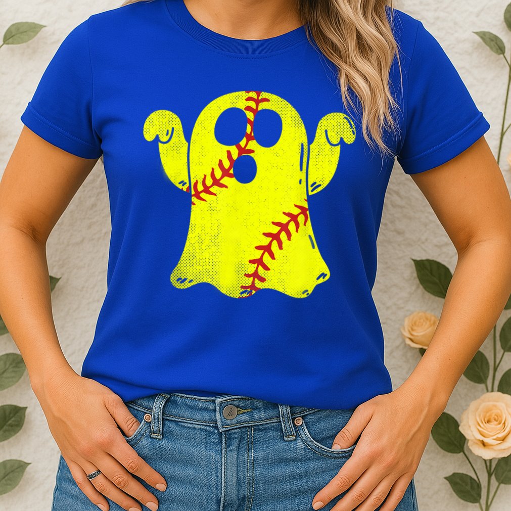 Softball Ghost Softball Lover Halloween Costume Womens T-Shirt