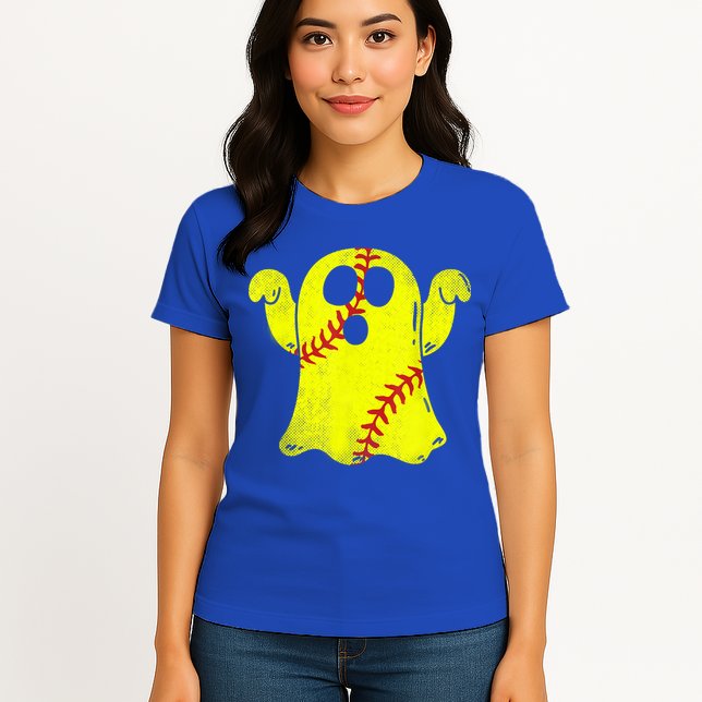 Softball Ghost Softball Lover Halloween Costume Womens T-Shirt