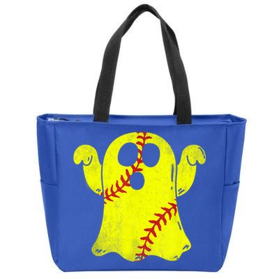 Softball Ghost Softball Lover Halloween Costume Zip Tote Bag