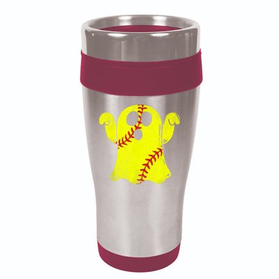 Softball Ghost Softball Lover Halloween Costume 16oz Travel Tumbler