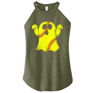 Softball Ghost Softball Lover Halloween Costume Women's Perfect Tri Rocker Tank