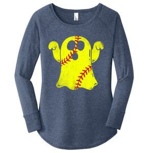 Softball Ghost Softball Lover Halloween Costume Women's Perfect Tri Tunic Long Sleeve Shirt