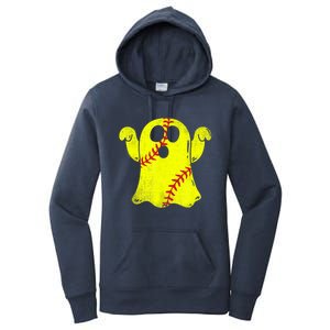 Softball Ghost Softball Lover Halloween Costume Women's Pullover Hoodie