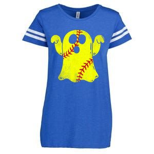 Softball Ghost Softball Lover Halloween Costume Enza Ladies Jersey Football T-Shirt