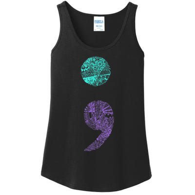 Semicolon Gift Suicide Prevention Awareness Ladies Essential Tank