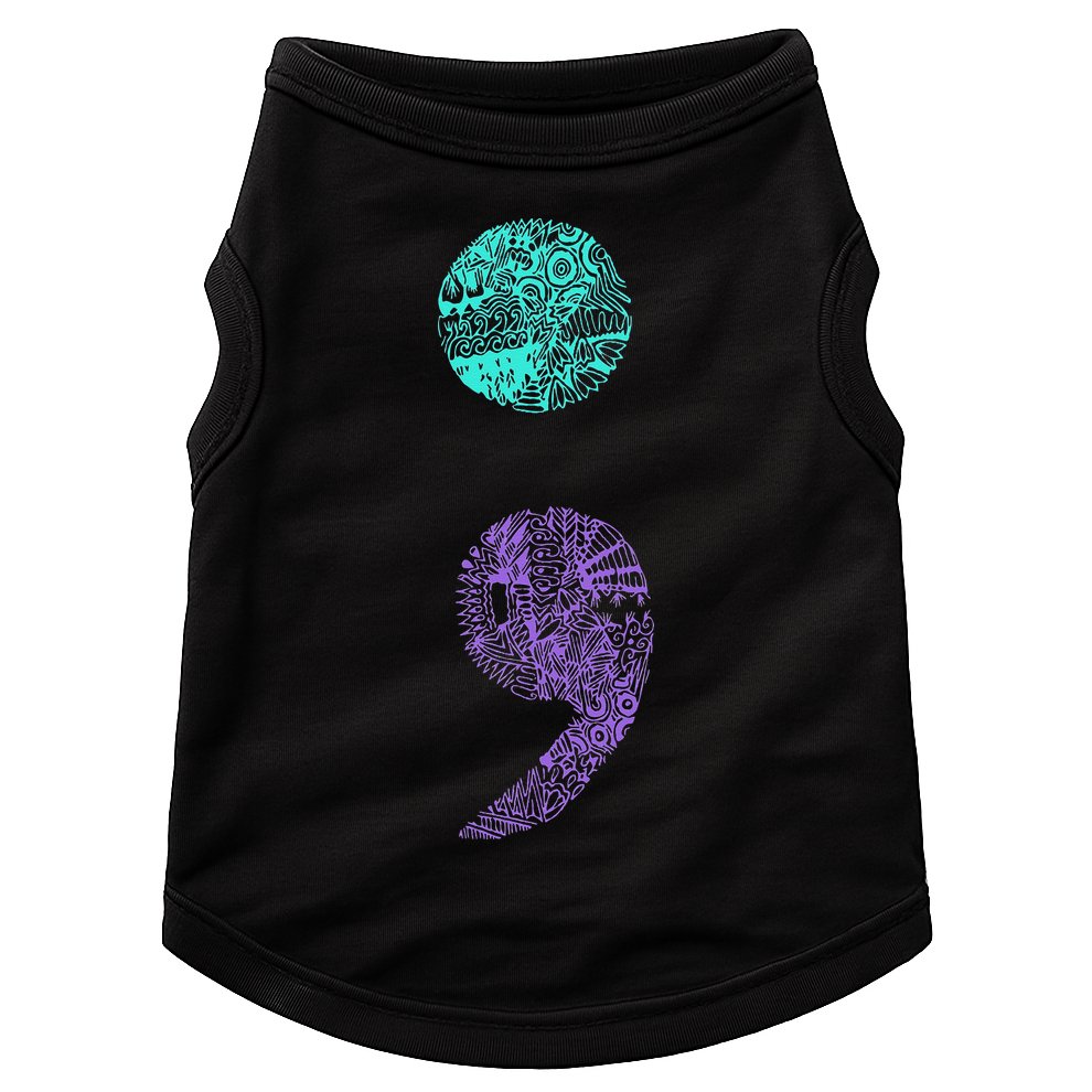 Semicolon Gift Suicide Prevention Awareness Doggie Tank