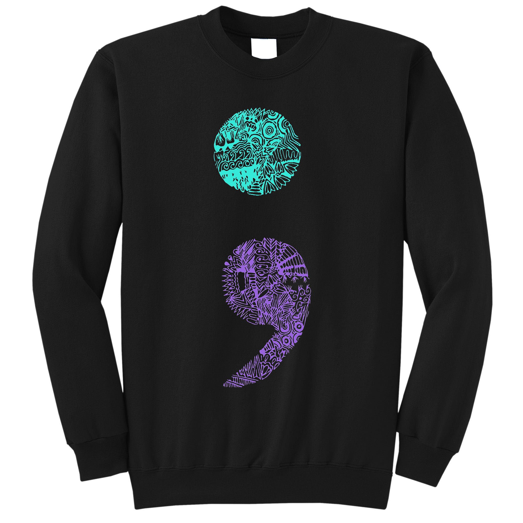 Semicolon Gift Suicide Prevention Awareness Tall Sweatshirt