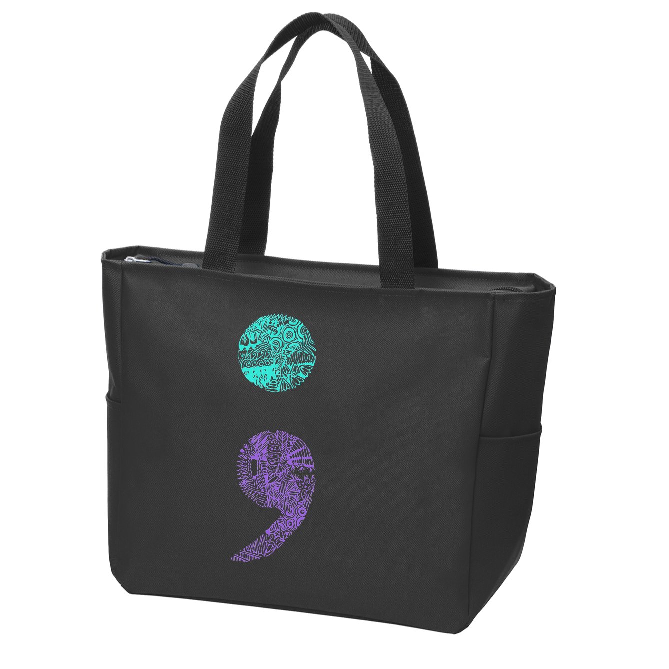 Semicolon Gift Suicide Prevention Awareness Zip Tote Bag