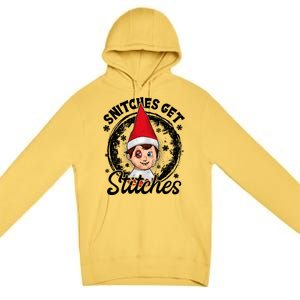 Snitches Get Stitches The Elf Xmas Funny Christmas Premium Pullover Hoodie