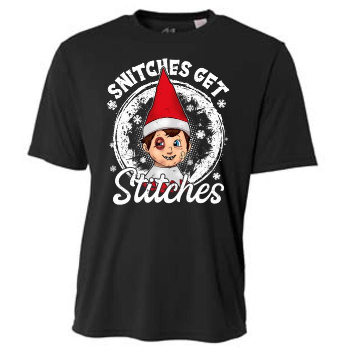 Snitches Get Stitches The Elf Xmas Funny Christmas Cooling Performance Crew T-Shirt