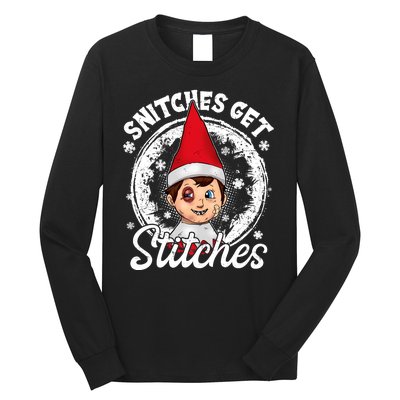 Snitches Get Stitches The Elf Xmas Funny Christmas Long Sleeve Shirt