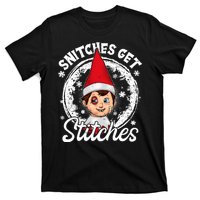 Snitches Get Stitches The Elf Xmas Funny Christmas T-Shirt