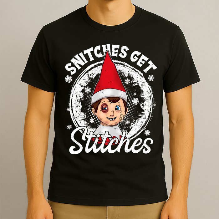 Snitches Get Stitches The Elf Xmas Funny Christmas T-Shirt