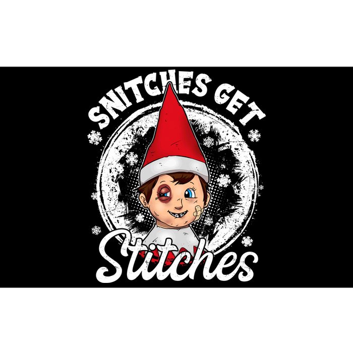 Snitches Get Stitches The Elf Xmas Funny Christmas Bumper Sticker