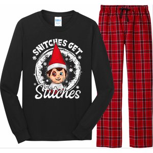 Snitches Get Stitches The Elf Xmas Funny Christmas Long Sleeve Pajama Set