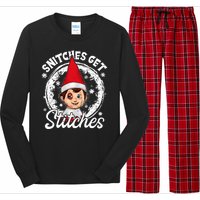 Snitches Get Stitches The Elf Xmas Funny Christmas Long Sleeve Pajama Set